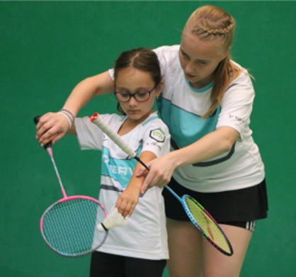 Děti na pravidelném badmintonovém tréninku SK Kuklenská